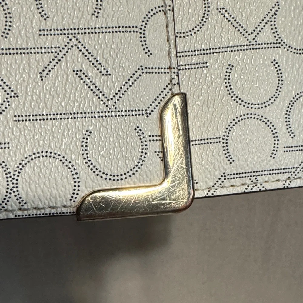 Calvin Klein Beige Monogram Clutch